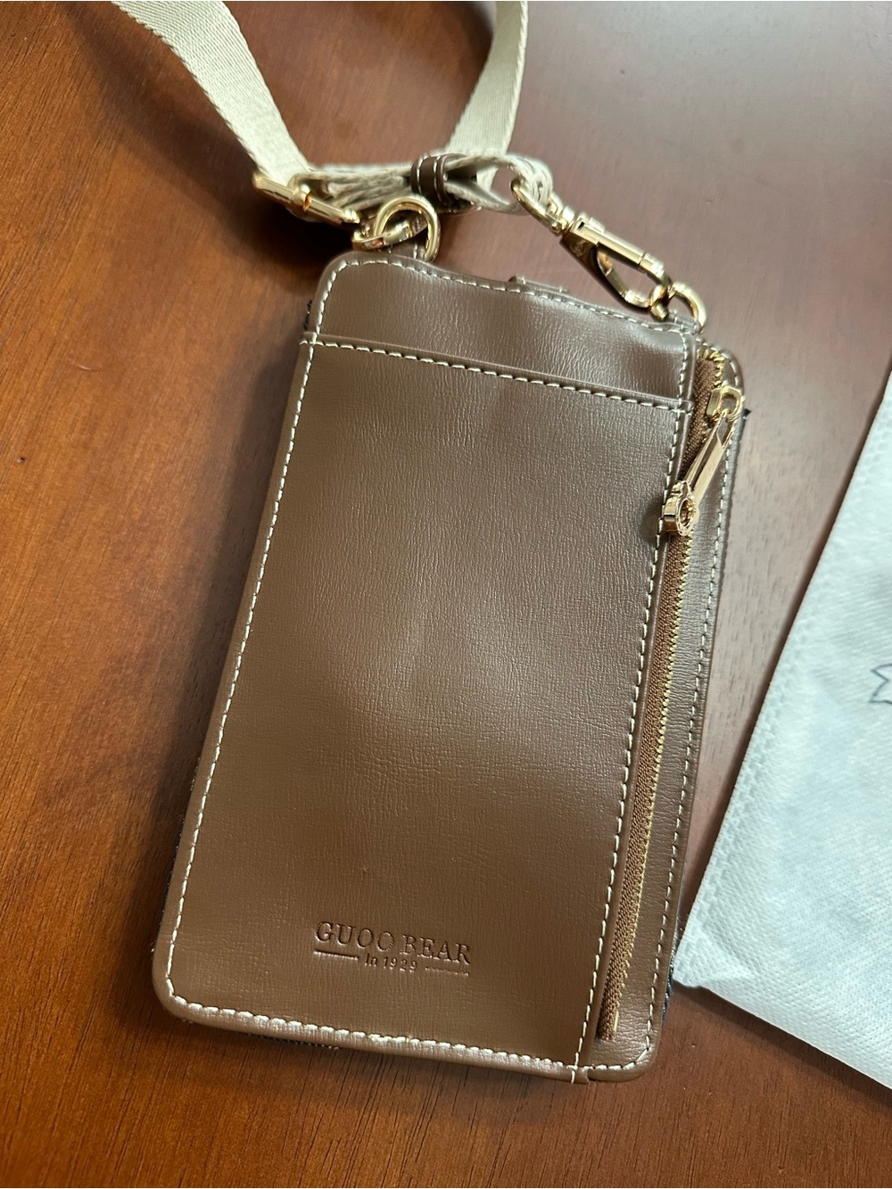 Guoo Bear Navy Phone/Wallet Crossbody with Dust Bag - Picture 7 of 7